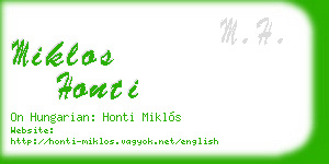 miklos honti business card