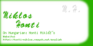 miklos honti business card